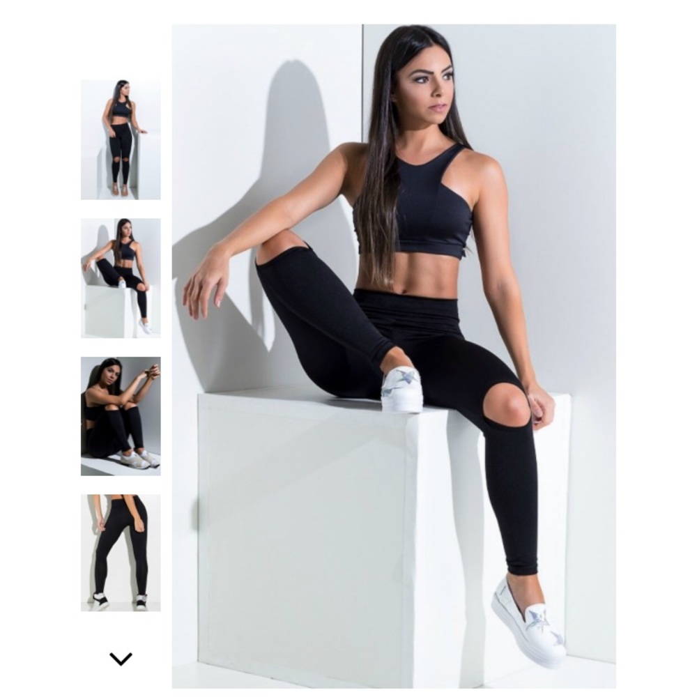 High Waisted Knee Cut Out Leggings